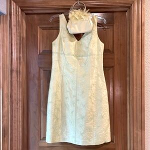 Lime green tank dress with matching clutch purse